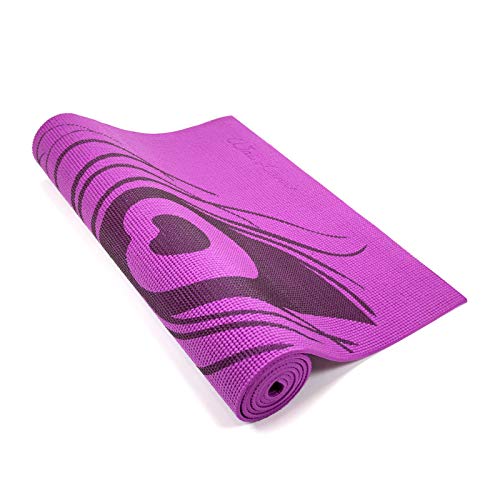 Wai Lana Extra dicke Yoga- und Pilatesmatte (Pfauenfeder, violett) - 1/4 Zoll dick, latexfrei, rutschfest, leicht, einfach zu waschen von WAI LANA