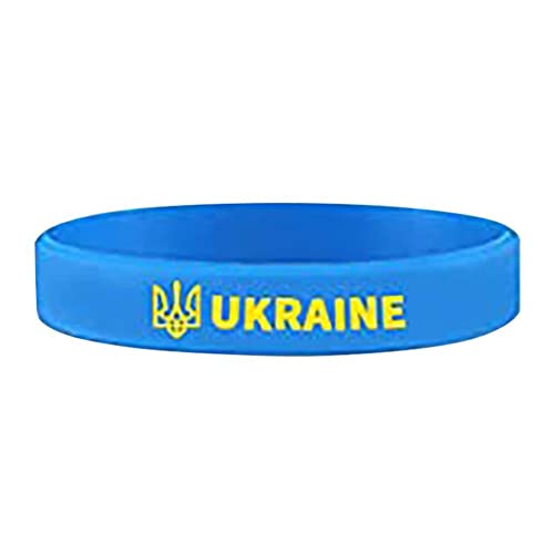 WAITLOVER Ukraine Silikon I Ständer mit Ukraine Silikon Gummi Armband Damen für Herren von WAITLOVER
