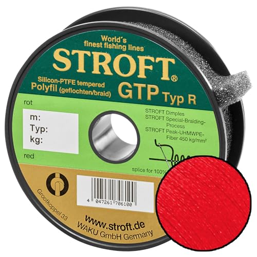 Schnur STROFT GTP Typ R Geflochtene 100m rot, R2-0.18mm-5.5kg von WAKU