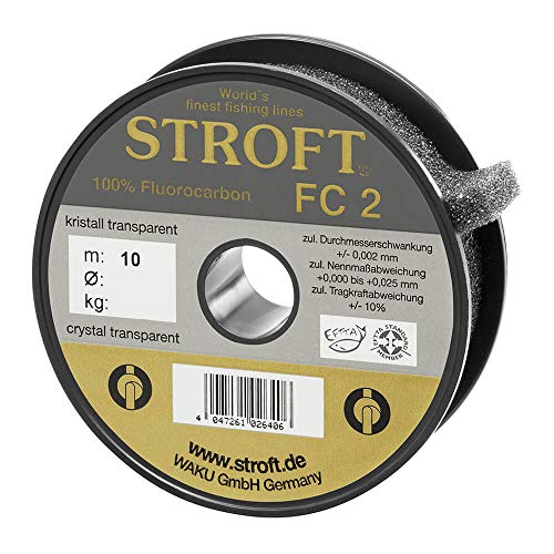 Schnur STROFT FC2 Fluorocarbon 10m Vorfach 0,900mm 42kg von WAKU