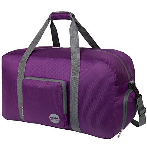 Faltbare Reisetasche 60-100L Superleichte Reisetasche für Gepäck Sport Fitness Wasserdichtes Nylon von WANDF (Lila, 100L) von WANDF