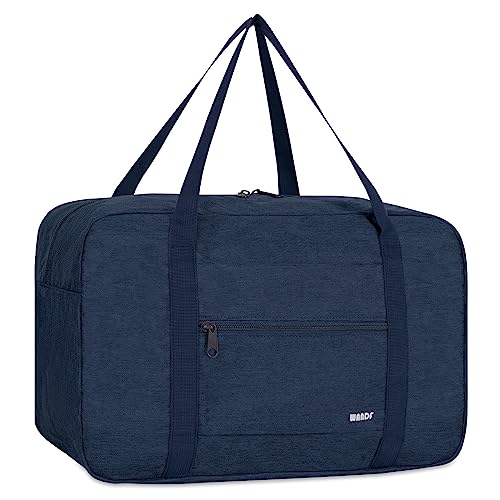 Handgepäck Tasche für Flugzeug Reisetasche Klein Faltbare Handgepäck Ryanair 40x20x25cm Sporttasche Krankenhaustasche Weekendertasche von WANDF (Denim Marineblau 20L) von WANDF