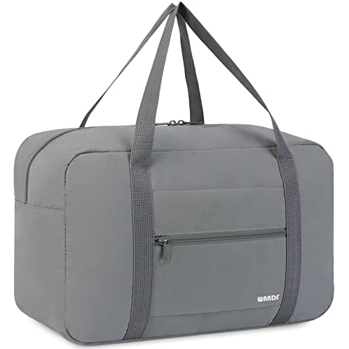 Ryanair Handgepäck 40x20x25cm Handgepäck Tasche für Flugzeug Reisetasche Klein Faltbare Sporttasche Weekender Handgepäck Koffer für Herren und Damen von WANDF (Grau 20L) von WANDF