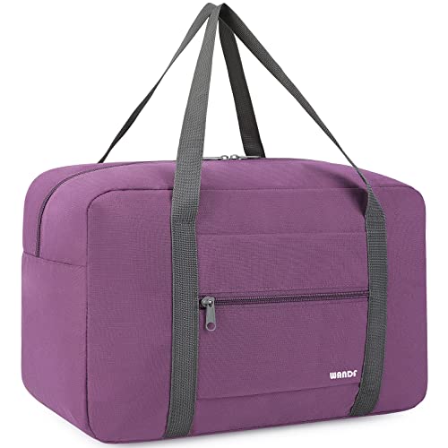 Ryanair Handgepäck 40x20x25cm Handgepäck Tasche für Flugzeug Reisetasche Klein Faltbare Sporttasche Weekender Handgepäck Koffer für Herren und Damen von WANDF (Violett 20L) von WANDF