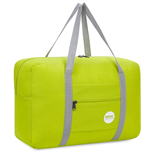 Handgepäck Tasche für Flugzeug Reisetasche Klein Faltbare Handgepäck Koffer 55x40x20cm / 45x36x20cm Sporttasche Krankenhaustasche Weekendertasche von WANDF (A - Fluoreszierendes Grün) von WANDF