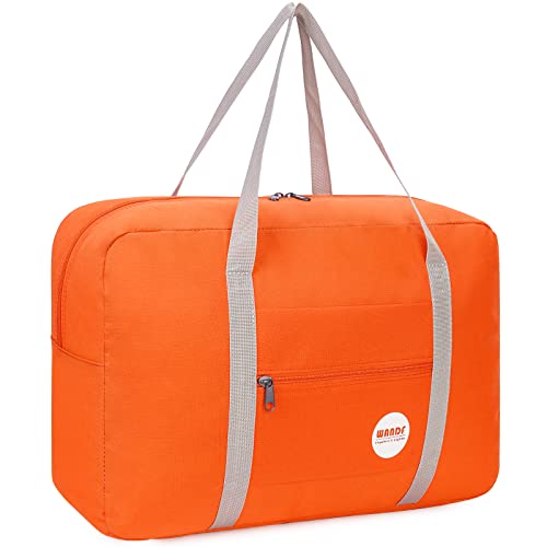 Handgepäck Tasche für Flugzeug Reisetasche Klein Faltbare Handgepäck Koffer 55x40x20cm / 45x36x20cm Sporttasche Krankenhaustasche Weekendertasche von WANDF (A - Orange) von WANDF
