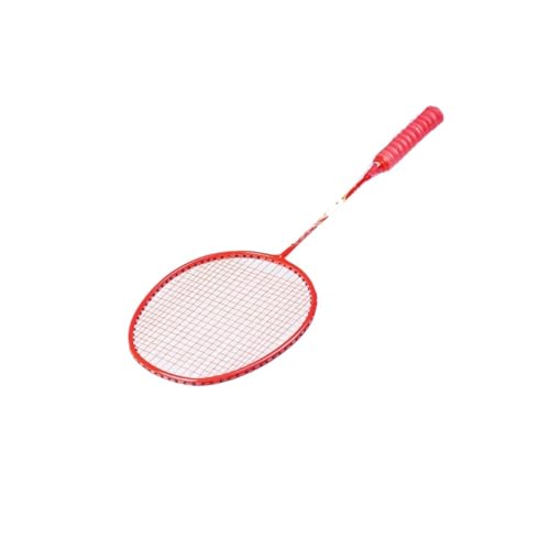 Federball Set Carbon Fiber Elastic 4U 30Lbs Schläger Offensiv- und Defensiv-Profi-Badmintonschläger(1Pcs Red AIR) von WANGBINGXING