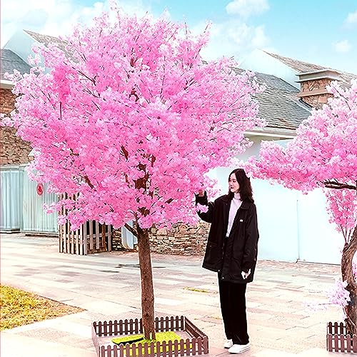 WANGLL Künstliche Kirsch-/Pfirsichblütenbäume, japanischer handgefertigter Hellrosa Baum, Wunschbaum für drinnen und draußen, Zuhause, Büro, Party, Hochzeit, 4 x 4 m von WANGLL