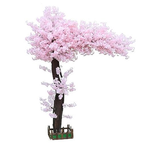 WANGLL Künstliche Kirschblütenbäume – Blütenbaum – Hellrosa – Stiele aus echtem Holz und lebensechte Blätter, Nachbildung Einer künstlichen Pflanze in Rosa – erweiterte Form 2,3 x 1,5 m/7,5 x 4,9 Fuß von WANGLL