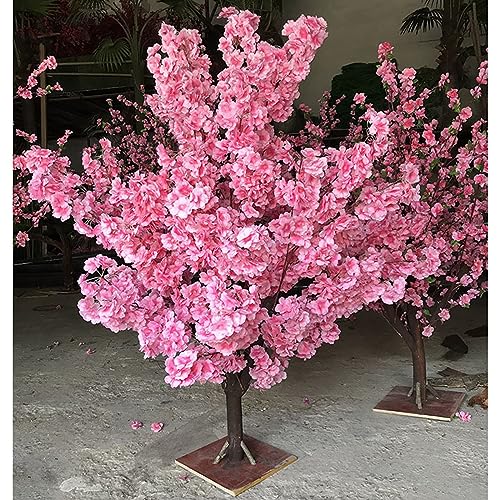 WANGLL Künstliche Kirschblütenbäume – Blütenbaum – Hellrosa – Stiele aus echtem Holz und lebensechte Blätter, Nachbildung Einer künstlichen Pflanze in Rosa – verlängerte Form, 4 x 4 m von WANGLL