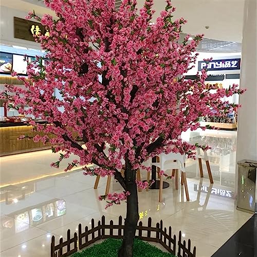 WANGLL Künstliche Kirschblütenbäume – Hellrosa – Stiele aus echtem Holz und lebensechte Blätter, Nachbildung Einer Kunstpflanze für die Heimbüro-Dekoration, 1,2 x 0,8 m/3,9 x 2,6 Fuß von WANGLL
