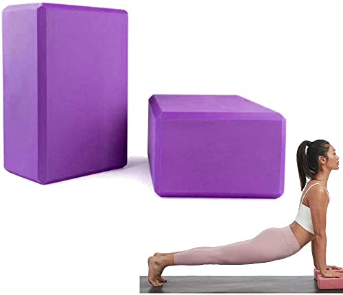 Yoga Block, 2er Yogablock für Yoga Pilates Training, Hochwertige Yoga Blöcke/Yoga Klötze, perfekt für Yoga, Pilates Meditiation, für Anfänger und Fortgeschrittene(Lila) von WANGZAIZAI