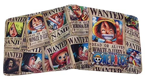 WANHONGYUE Anime One Piece Monkey D Luffy Brieftasche Geldbörse Herren Kunstleder Geldbeutel Wallet Bifold Münzfach Karten Geldtasche 1005/16 von WANHONGYUE