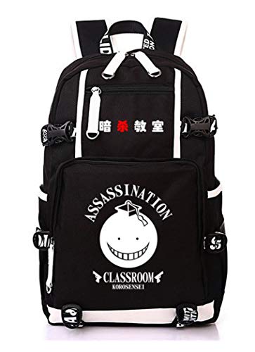 WANHONGYUE Assassination Classroom Anime Backpack Schüler Schultasche Laptop Rucksäcke Freizeittasche Daypack Schwarz-4 von WANHONGYUE