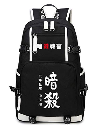 WANHONGYUE Assassination Classroom Anime Backpack Schüler Schultasche Laptop Rucksäcke Freizeittasche Daypack Schwarz-9 von WANHONGYUE