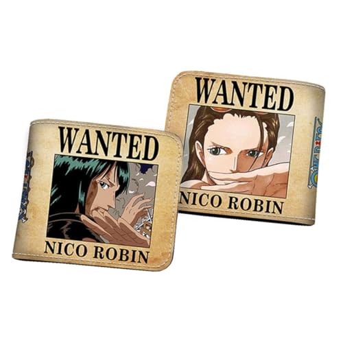 WANHONGYUE Herren Bifold Wallet One Piece Anime Bild gedruckt Brieftaschen für Frauen mit 6 Slots 1 ID-Fenster Schwarz /8 von WANHONGYUE
