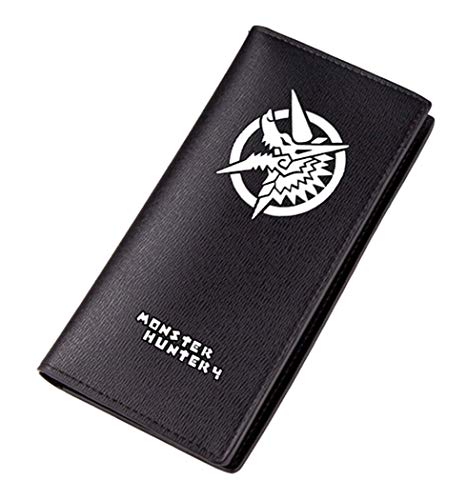 WANHONGYUE Monster Hunter MH Portemonnaie Schwarz Kunstleder Geldbörse für Männer Brieftasche mit Spiel-Druck 3 / B von WANHONGYUE