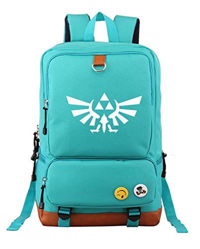 WANHONGYUE The Legend of Zelda Spiel Laptop Rucksack Schultasche Büchertasche Schulrucksack Student Backpack Türkis von WANHONGYUE