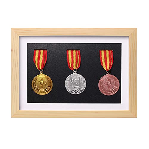 WANLIAN Medaillen-Vitrine, Medaillenständer aus Holz, perfekt für Militärabzeichen, Marathon-Medaillen und alle Medaillenträger-Displays von WANLIAN