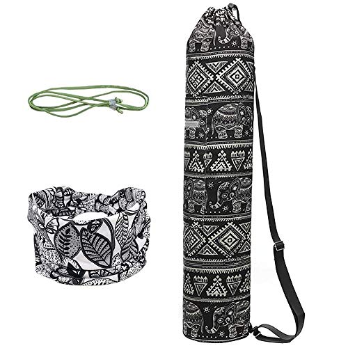 WANYIG Yogamattentasche aus Canvas Taschen für Yogamatten für Frauen Tragetasche Yogamatte mit Bedrucktes Haarband und Carry Sling(Farbe 6) von WANYIG