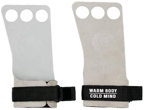 WARM BODY COLD MIND Läder Handgrepp – 3-håls handskar för tyngdlyftning, Gymnastik, Pull-ups, fitnessremmar, kalistenesics dragkraft lyftning, handtag för män Och kvinnor von WARM BODY COLD MIND