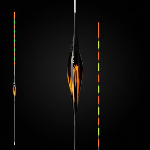 WASAGA LED-Fischen-Floss, Schwerkraftmessendes Angelgerät Schwimmt Waggler zum Angeln in Stillem oder Fießendem Wasser (Orange & X-01) von WASAGA