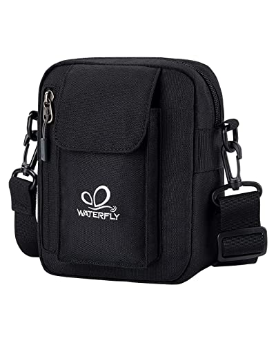 WATERFLY Umhängetasche Schultertasche Messenger Bag: Herrentasche Zum Umhängen Klein Herren Handy Sling Tasche Männer Shoulder Crossbag Brusttasche Damen Crossbody Handytasche von WATERFLY