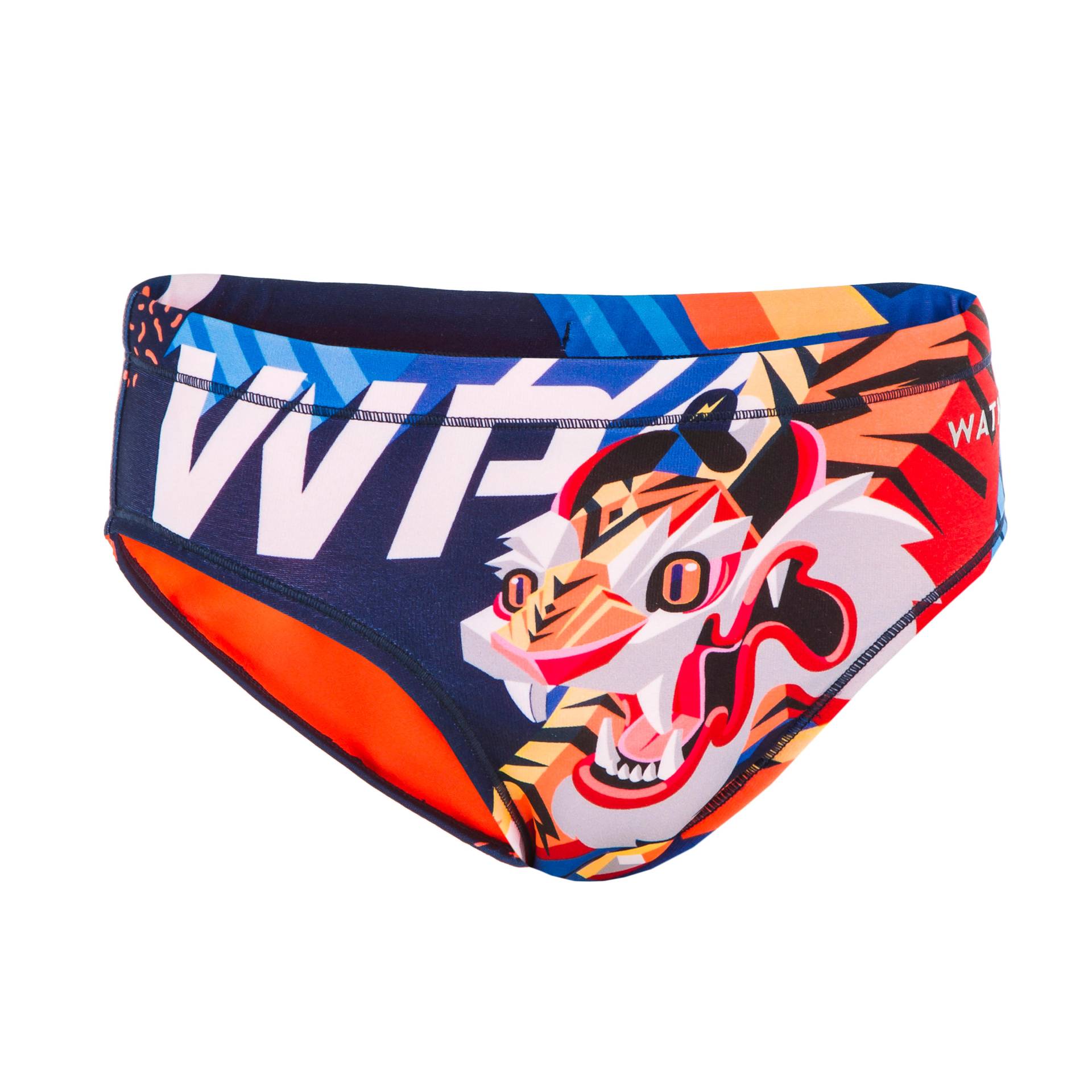 Badehose Slip Jungen Wasserball - Tiger blau von WATKO