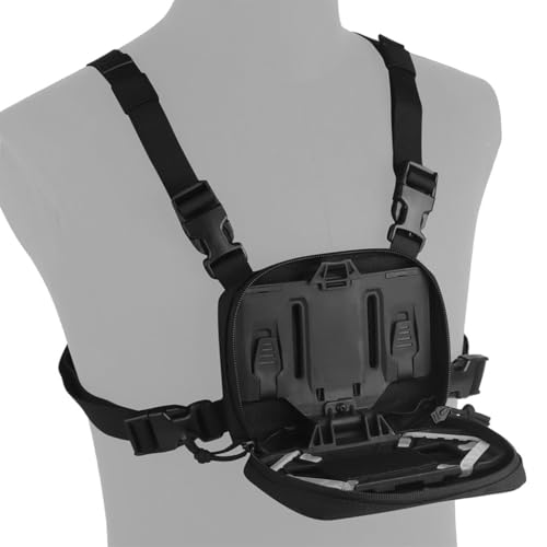 Taktische Brustweste Telefonhalterung Set Mit Tasche Hülle Brustgurt Telefonhalterung Zubehör Für 4,7-6,7"-Bildschirme Klappbares Navigations Board Set(BK) von WAUDUOE