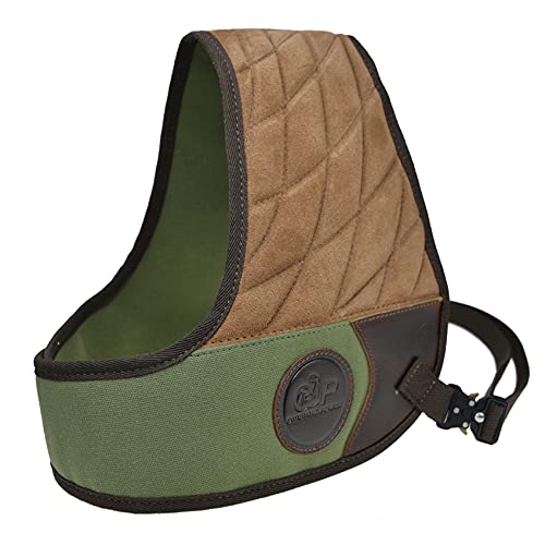 WAYNE'S DOG Leder Canvas Shooting Recoil Shields with Durable Construction, Solid Fit and Padding for Range, Shooting, Hunting (Green) von WAYNE'S DOG