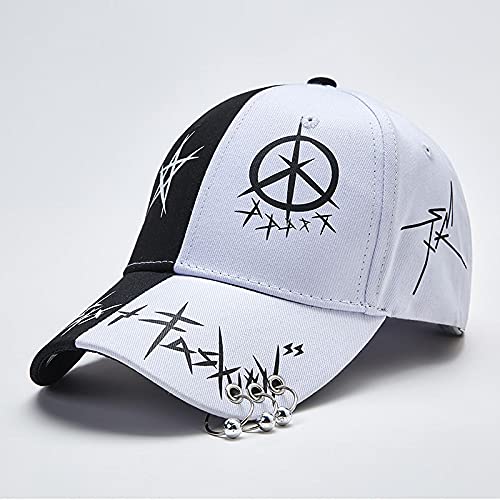 WXRJL Hut Damen Mütze Sommer Sonnencreme Baseballmütze Herrenmode All-Match Student Hip-Hop Mütze Star X - schwarz und weiß von WAZHX