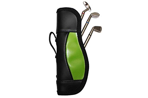 WB Golfer Present Etui mit 3 Kugelschreiber, Putter, Eisen, Driver - tolle Geschenkidee Grün von WB