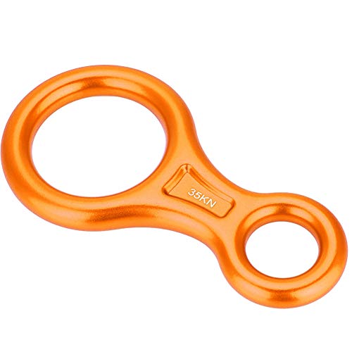 35KN Figure 8 Word Rope Descender Rappel Ring Rock Climbing Rescue Gear (Orange) von WBTY