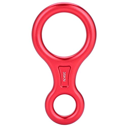 35KN Figure 8 Word Rope Descender Rappel Ring Rock Climbing Rescue Gear (Rot) von WBTY