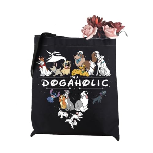 WCGXKO Einkaufstasche für Hundeliebhaber, Aufschrift "Life Is Better With Dogs", Geschenk für Hundeliebhaber, Better With Dogs Tragetasche, Reißverschluss von WCGXKO