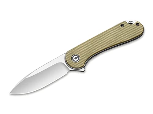 WE Knife 01WE495 Unisex – Erwachsene Elementum Micarta Olive Taschenmesser, 17,7 cm von WE Knife