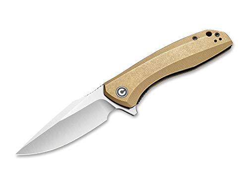 WE Knife Unisex – Erwachsene Baklash Brass Taschenmesser, Gold, 20,6 cm von WE