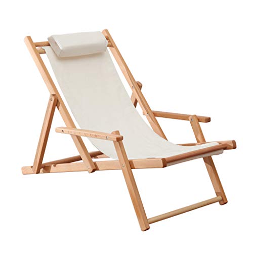 Zero Gravity Lounge Chair, traditionelle Garten-Strand-Liegestühle, Klassische Sonnenliegen, Liegestühle, Holz-Sonnenliegen, verstellbare Campingstühle, weiß, max.150 kg Loungesessel (Farbe: Weiß, von WEBOL