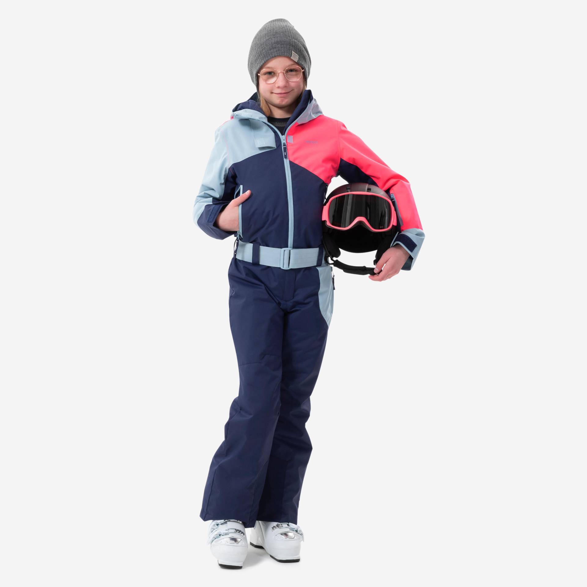 Schneeanzug Skianzug Kinder warm wasserdicht - 500 rosa/blau von WEDZE