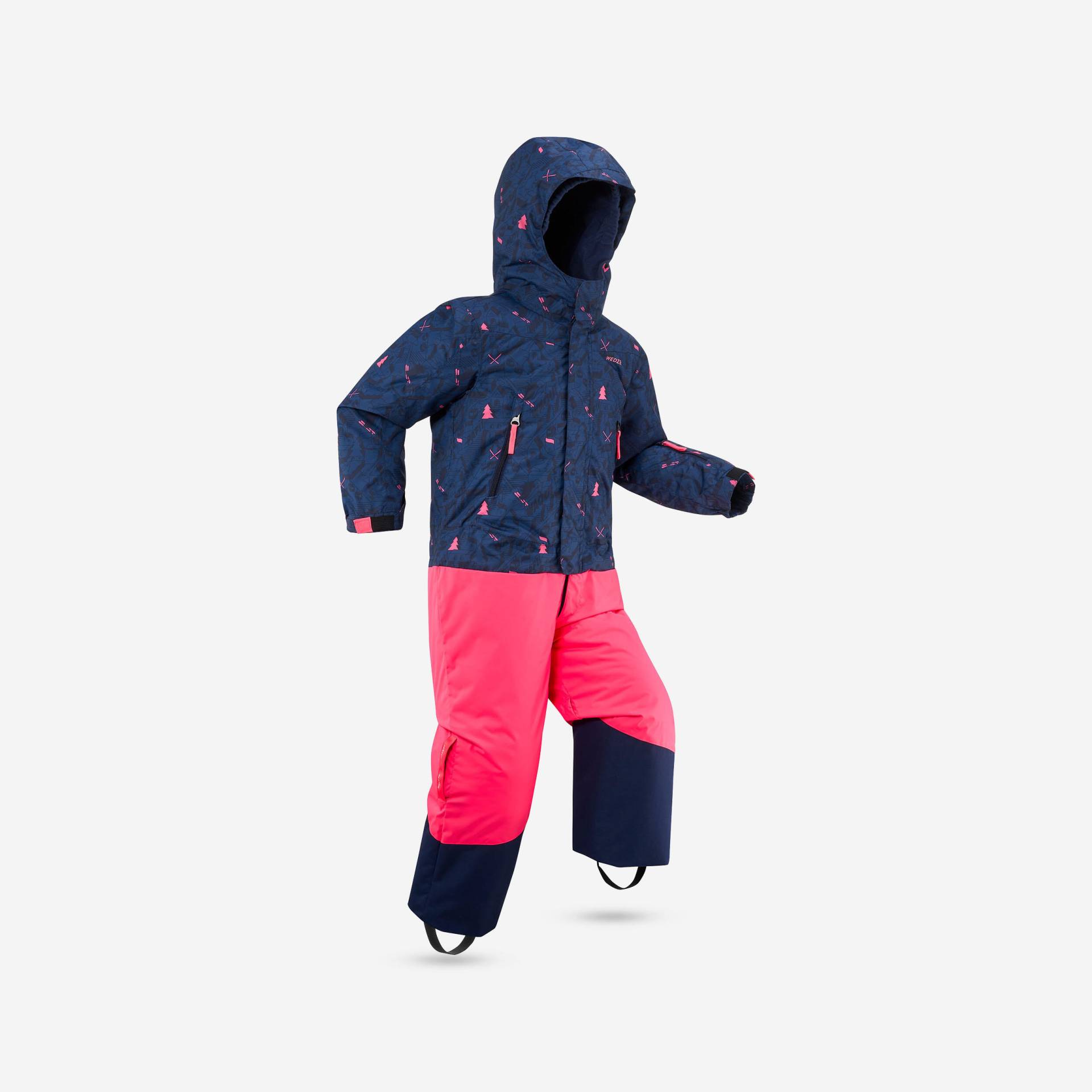 Schneenanzug Skianzug Kinder warm wasserdicht - PNF500 rosa/blau von WEDZE