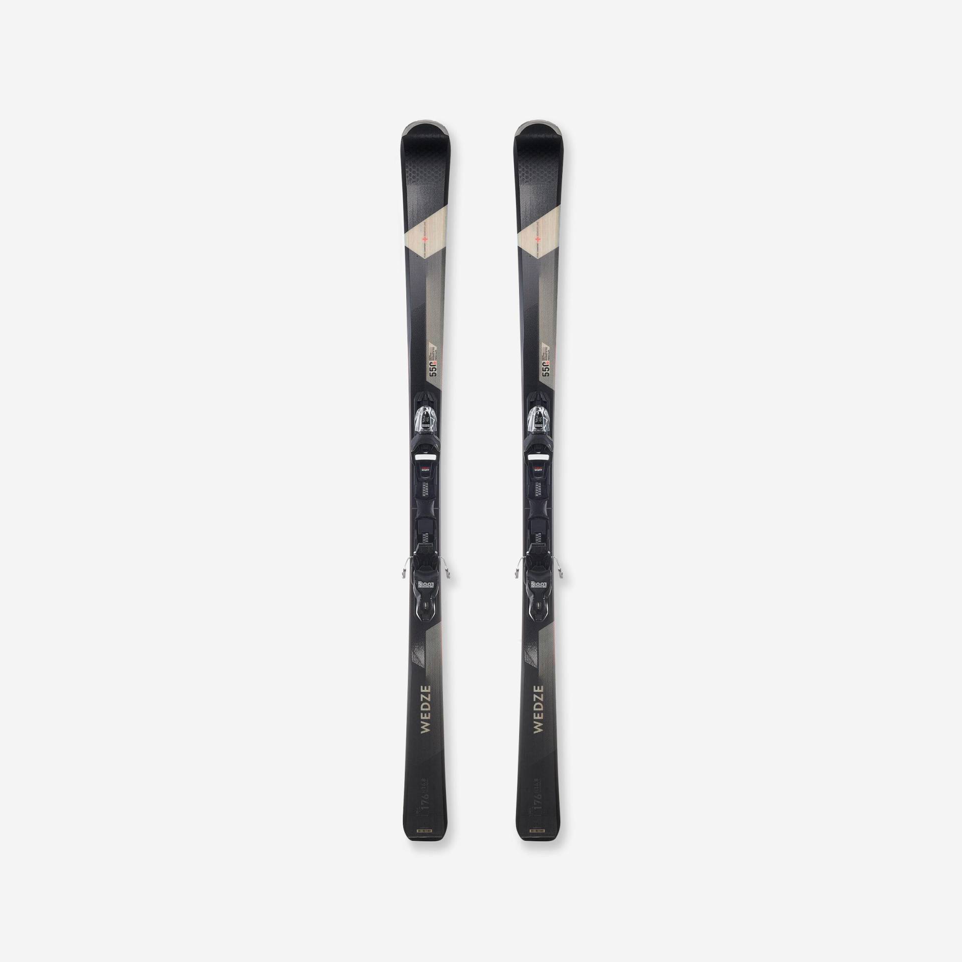 Ski Herren mit Bindung Piste - Cross 550+ schwarz von WEDZE