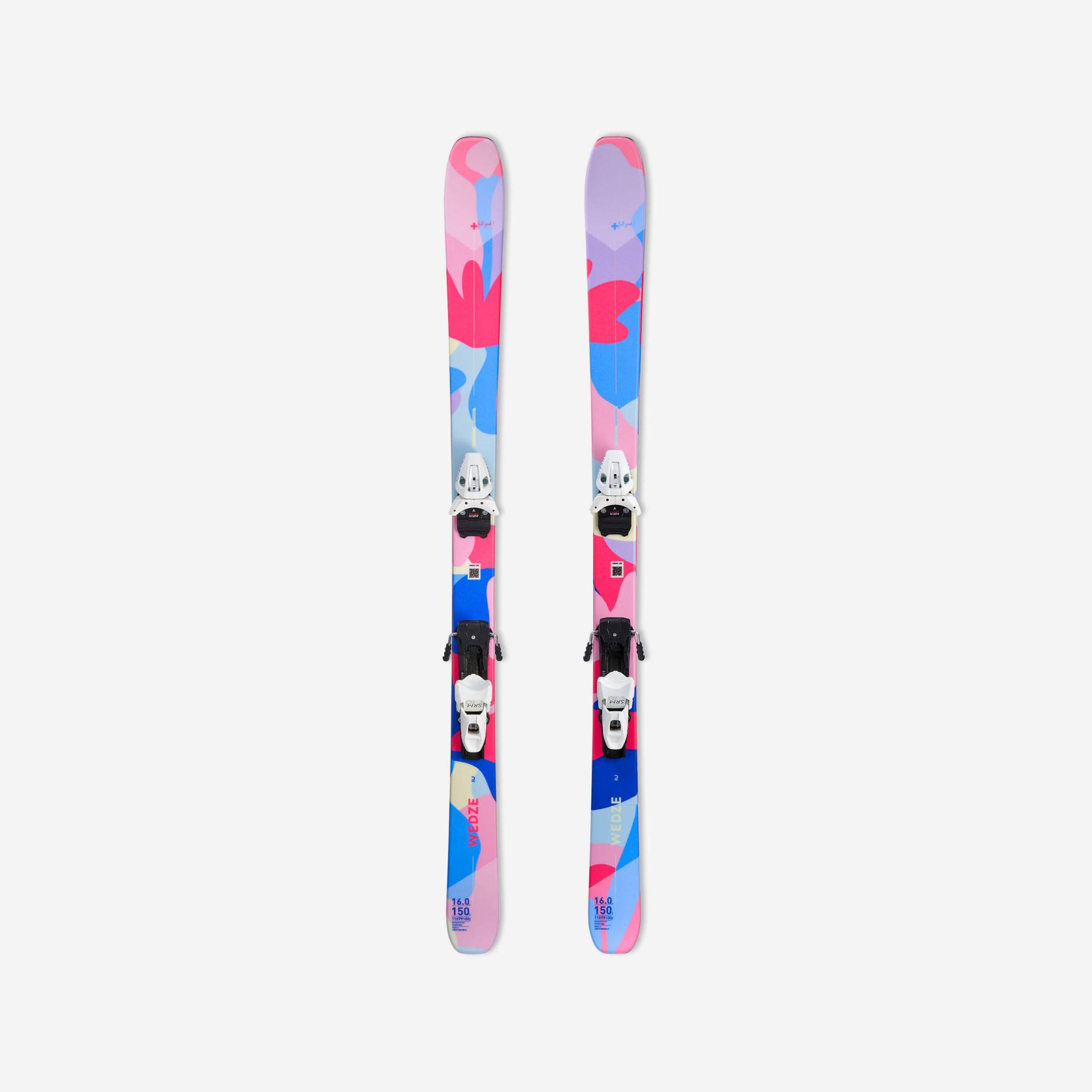 Ski Damen mit Bindung Piste - Cross 150+ floral von WEDZE
