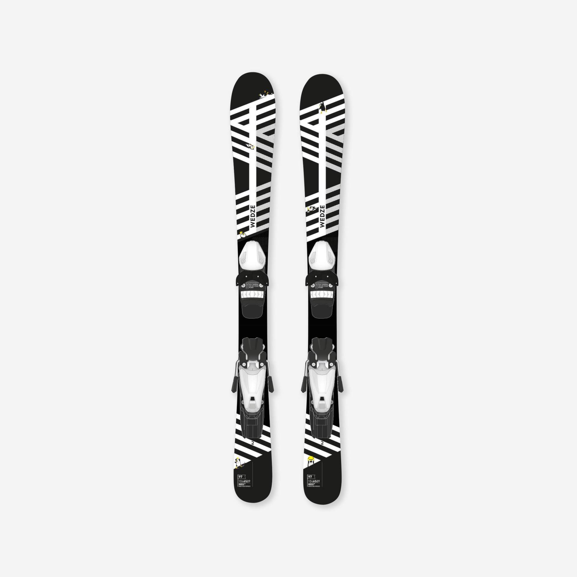 Ski mit Bindung Piste Kinder - Boost 500 Player schwarz/weiss von WEDZE