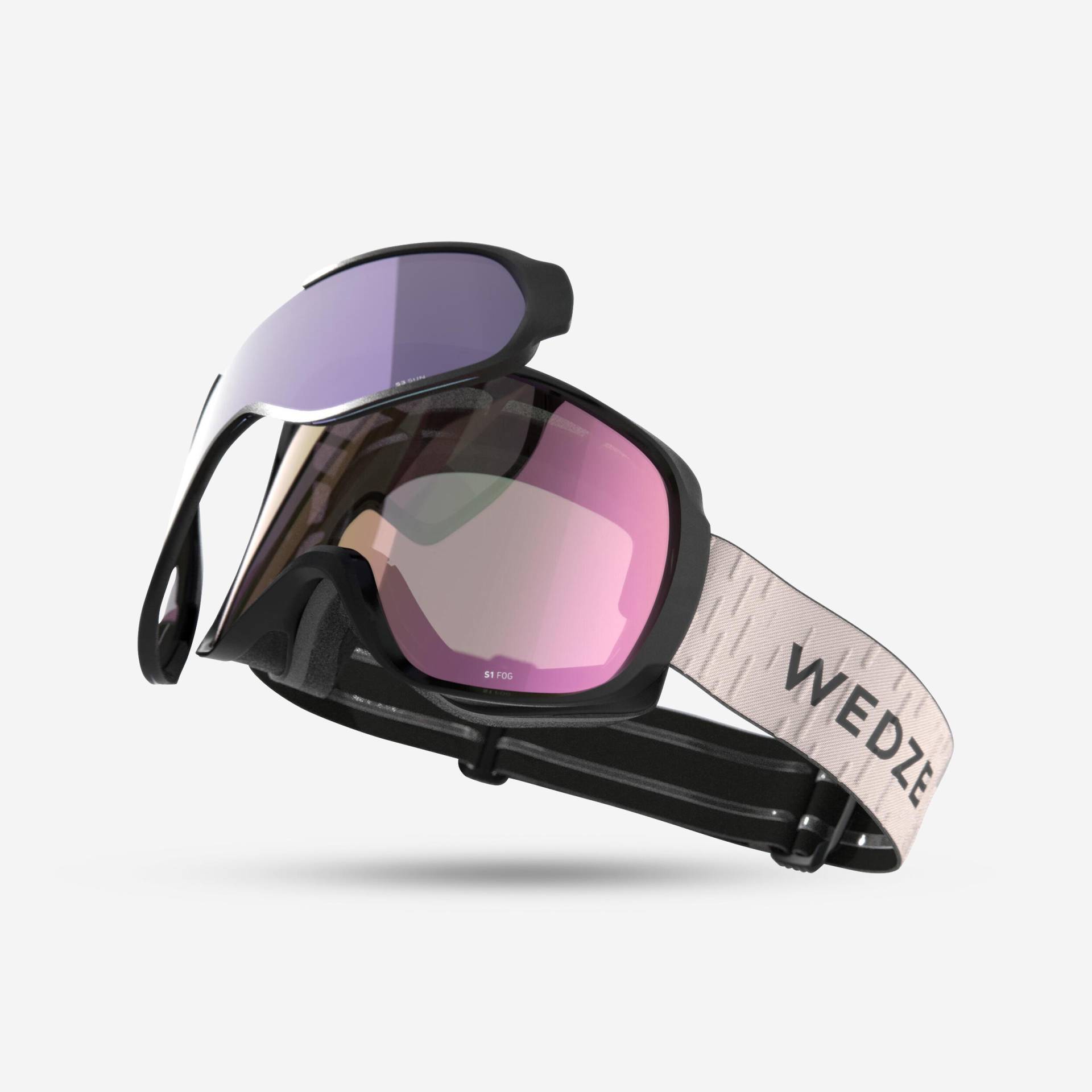Skibrille Snowboardbrille Erwachsene/Kinder Allwetter - G 500 I rosa von WEDZE