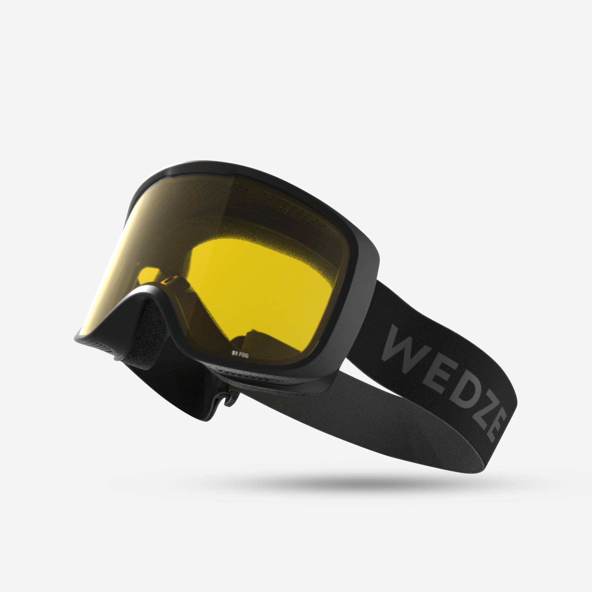 Skibrille Snowboardbrille Erwachsene/Kinder Schlechtwetter - G 100 S1 schwarz von WEDZE