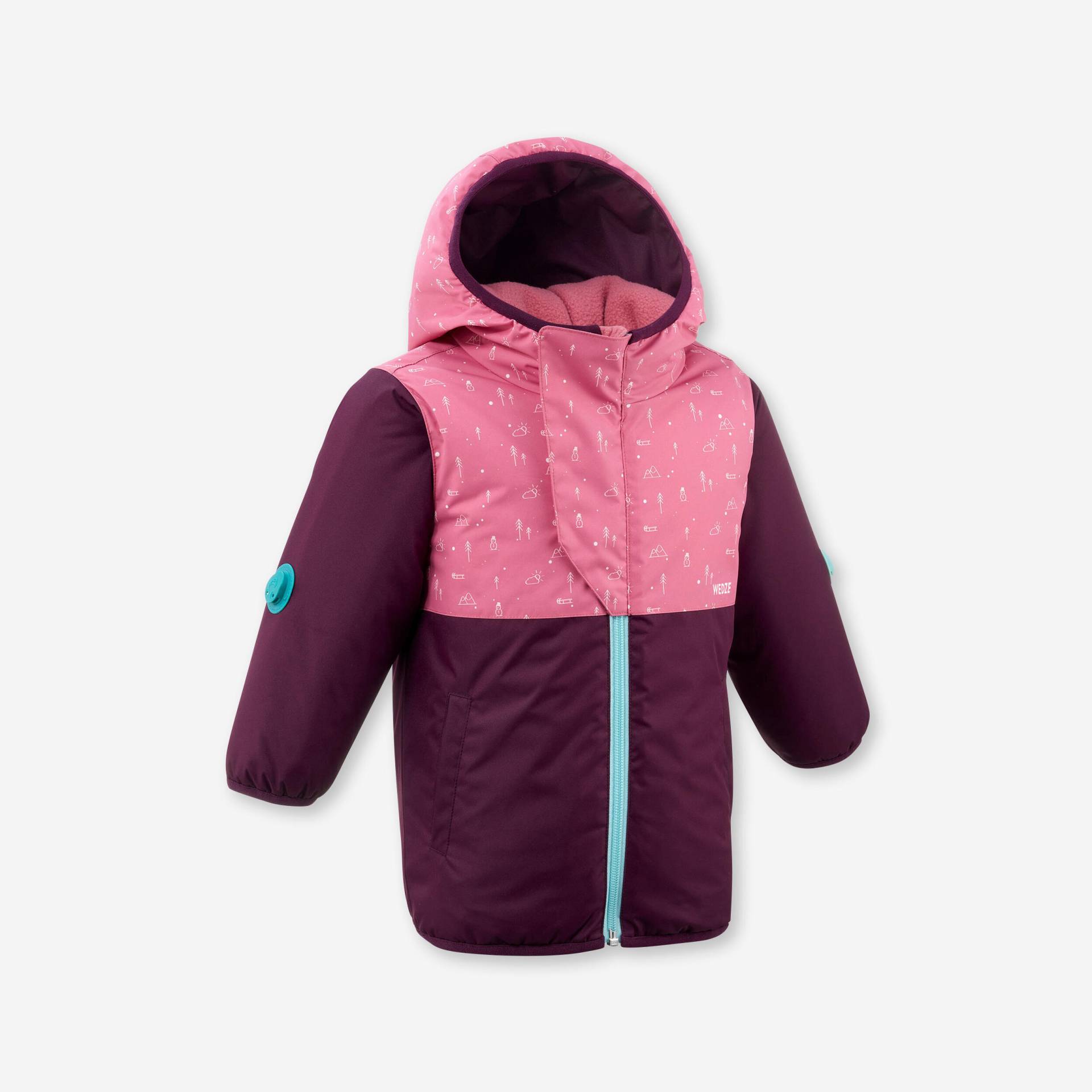 Skijacke Baby - 500 Warm Lugiklip violett/rosa von WEDZE