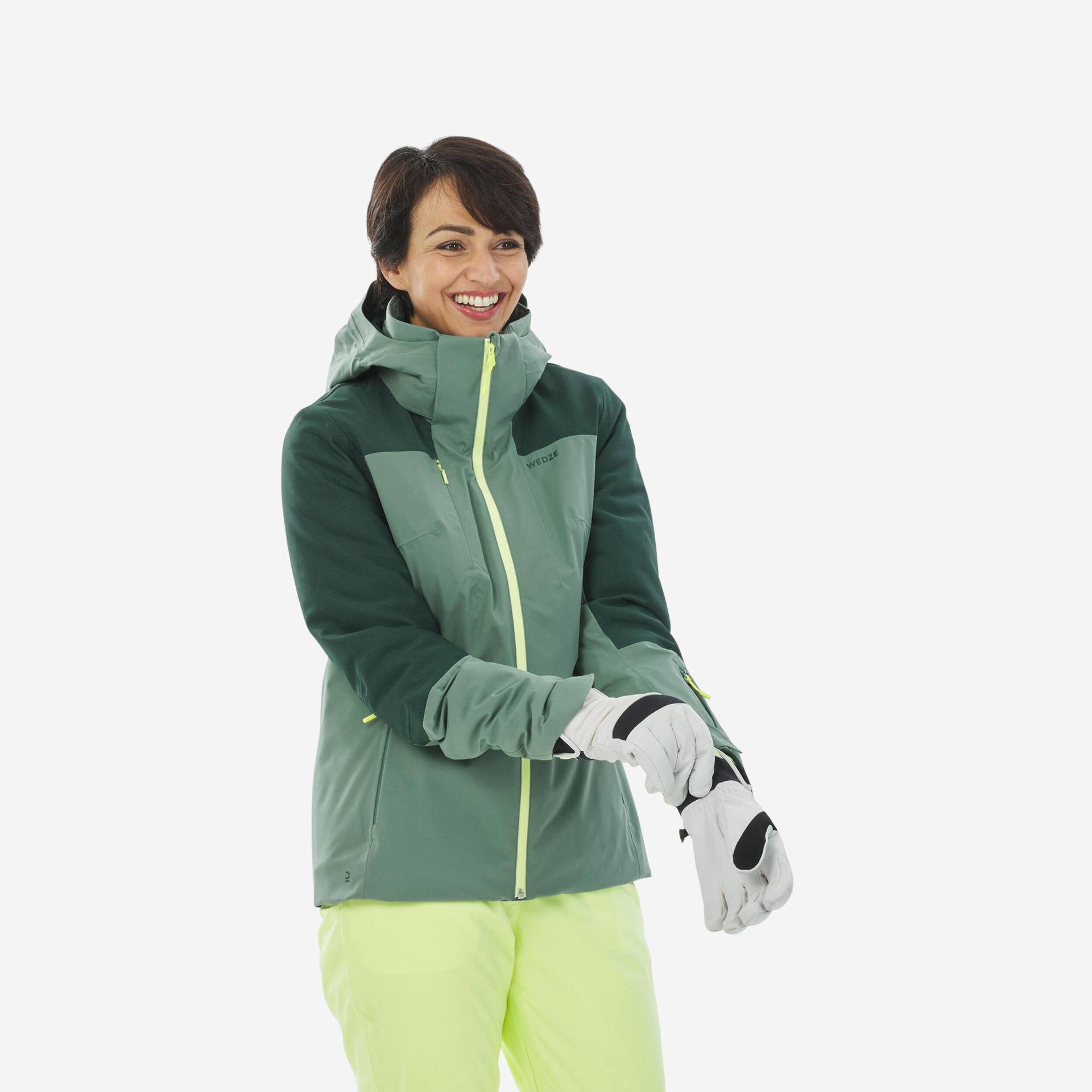 Skijacke Damen Piste Sport - 500 grün von WEDZE