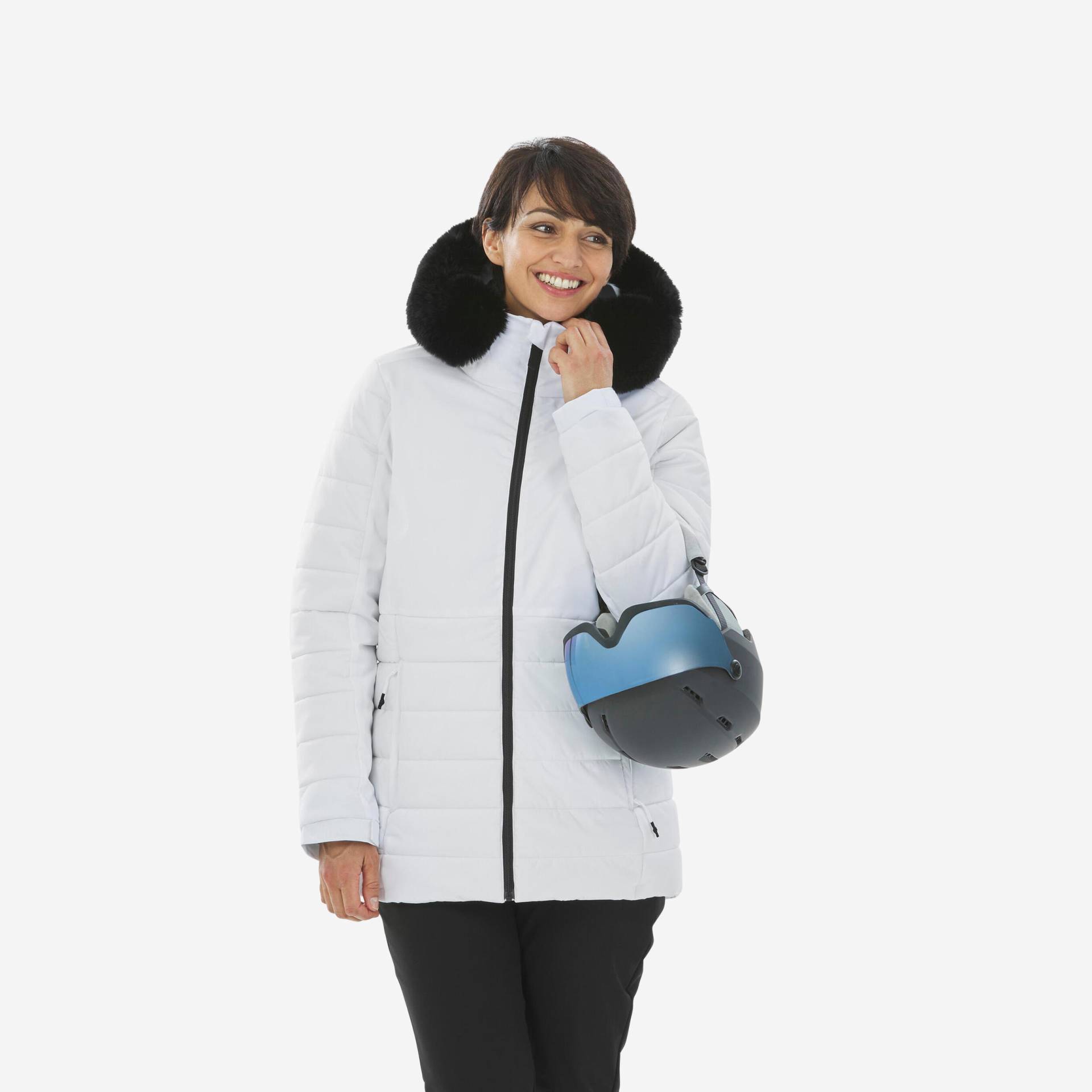 Skijacke Damen warm mittlere Länge - 100 weiss von WEDZE