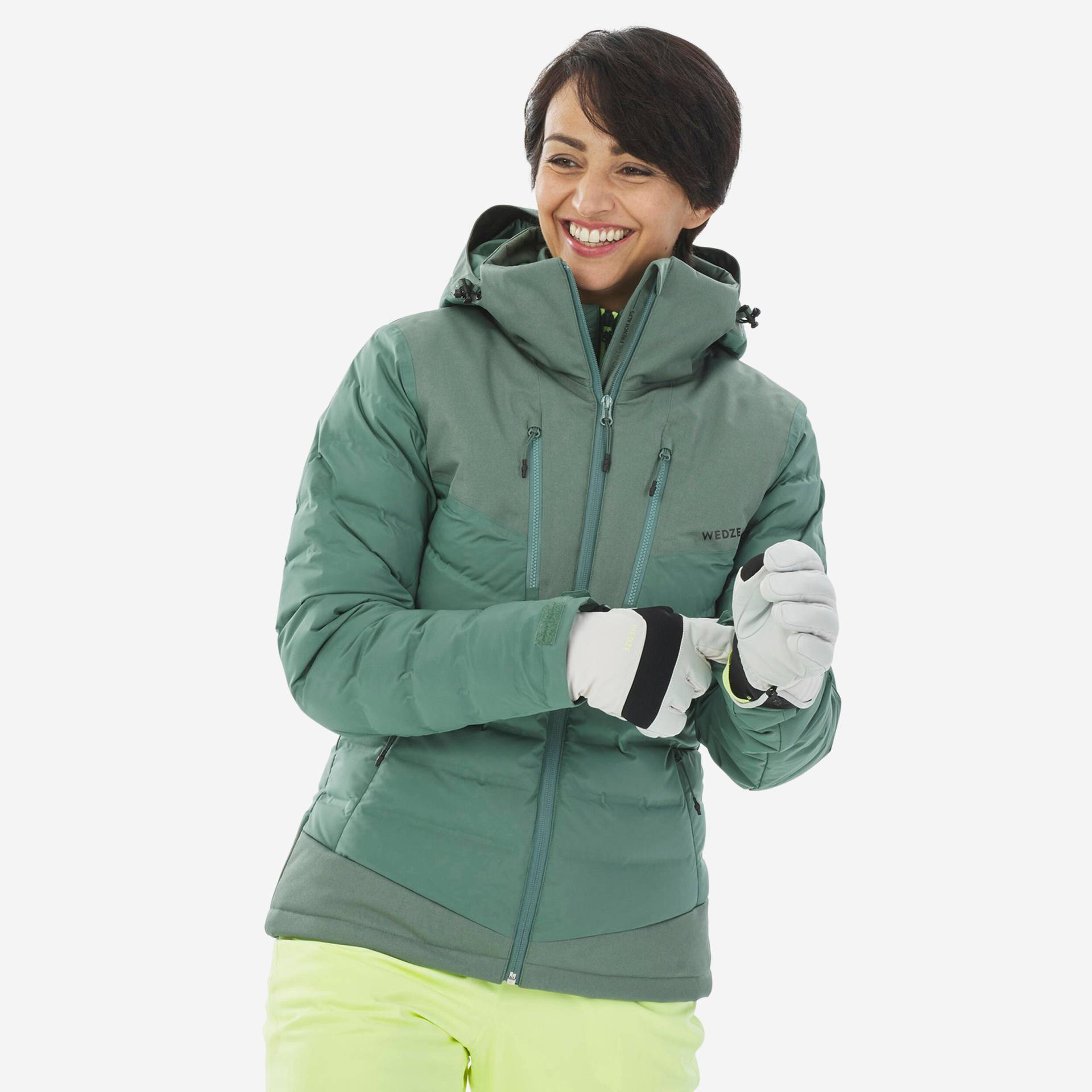Skijacke Daunenjacke Damen warm - Piste 900 grün von WEDZE
