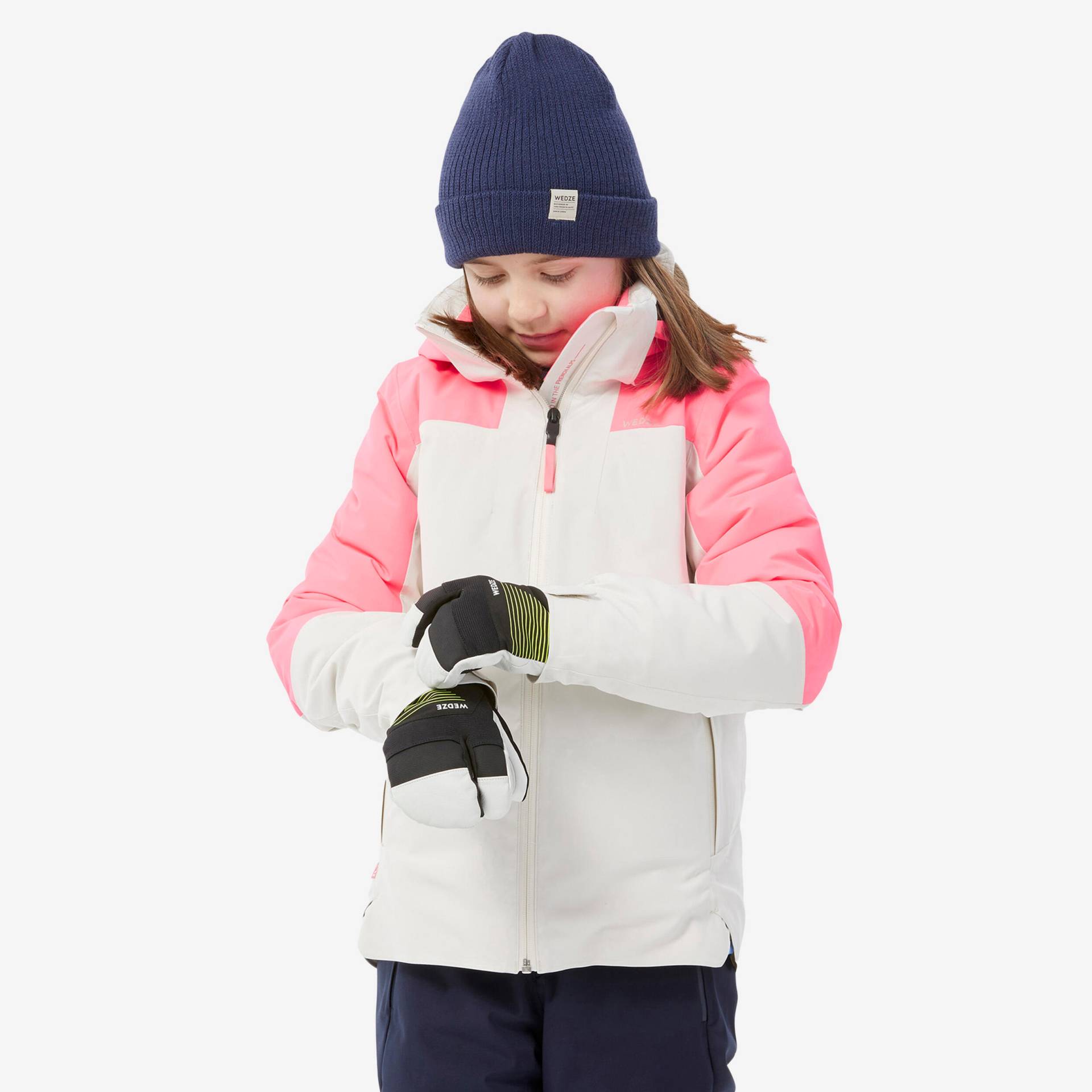 Skijacke Kinder warm wasserdicht - 900 Sport weiß/rosa von WEDZE